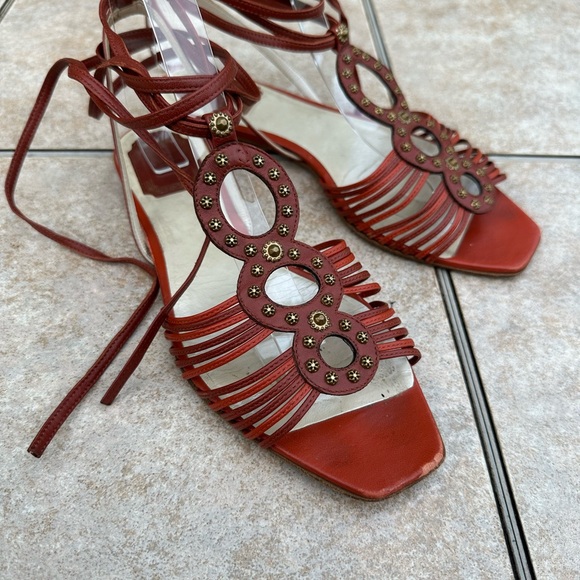 CHRISTIAN DIOR DESIGNER SHOES FOR WOMEN DIOR ALLEGRIA SANDAL FLAMENCO - Picture 9 of 16